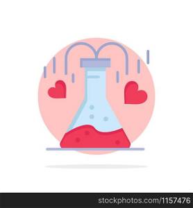 Chemical, Flask, Heart, Love Abstract Circle Background Flat color Icon