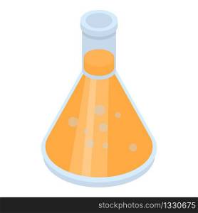 Chemical flask icon. Isometric of chemical flask vector icon for web design isolated on white background. Chemical flask icon, isometric style