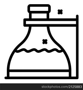 Chemical flask icon outline vector. Biology test. Chemical experiment. Chemical flask icon outline vector. Biology test