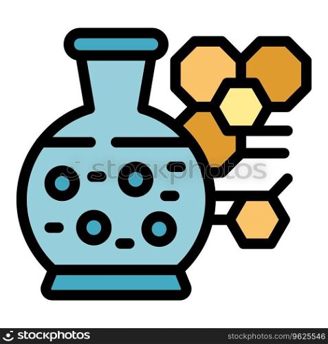 Chemical flask icon outline vector. Eco energy. Cycle biogas color flat. Chemical flask icon vector flat