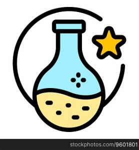 Chemical flask icon outline vector. Sport game. Online pc color flat. Chemical flask icon vector flat