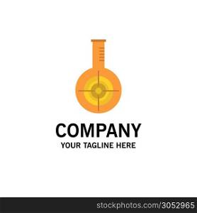 Chemical, Flask, Reaction, Lab, Target Business Logo Template. Flat Color