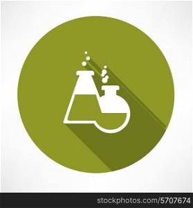 chemical flasks icon Flat modern style vector illustration