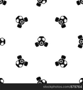 Chemical gas mask pattern repeat seamless in black color for any design. Vector geometric illustration. Chemical gas mask pattern seamless black