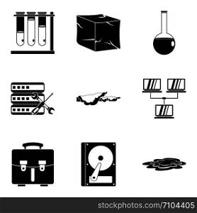 Chemical industry icons set. Simple set of 9 chemical industry vector icons for web isolated on white background. Chemical industry icons set, simple style
