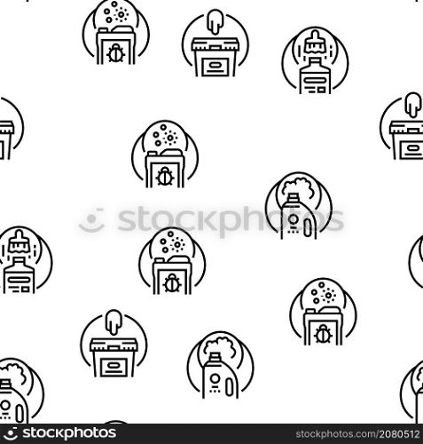 Chemical Industry Production Vector Seamless Pattern Thin Line Illustration. Chemical Industry Production Vector Seamless Pattern
