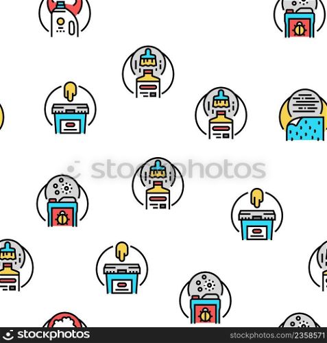 Chemical Industry Production Vector Seamless Pattern Thin Line Illustration. Chemical Industry Production Vector Seamless Pattern