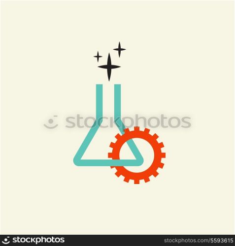 chemical industry. tube and gear. icon
