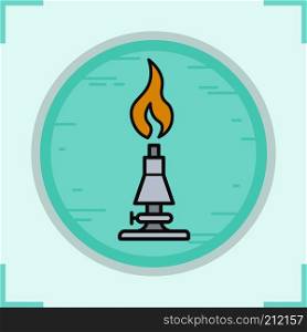 Chemical lab burner color icon. Isolated vector illustration. Chemical lab burner color icon