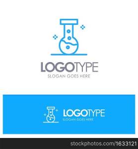 Chemical, Lab, Laboratory Blue Outline Logo Place for Tagline