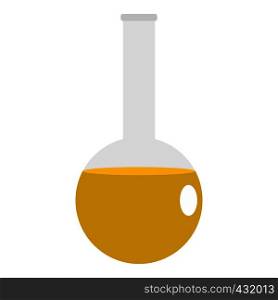 Chemical laboratory flask icon flat isolated on white background vector illustration. Chemical laboratory flask icon isolated