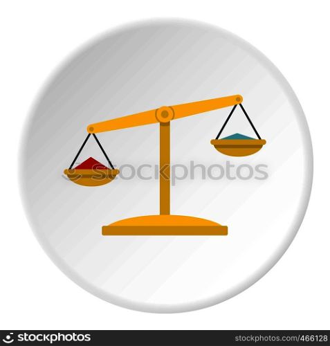Chemical laboratory flask icon in flat circle isolated on white vector illustration for web. Chemical laboratory flask icon circle