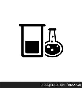 Chemical Laboratory Test Tube. Flat Vector Icon. Simple black symbol on white background. Chemical Laboratory Test Tube Flat Vector Icon