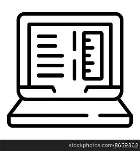 Chemical laptop icon outline vector. School study. Exam test. Chemical laptop icon outline vector. School study