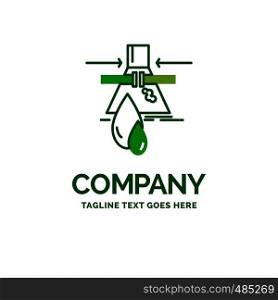 Chemical, Leak, Detection, Factory, pollution Flat Business Logo template. Creative Green Brand Name Design.