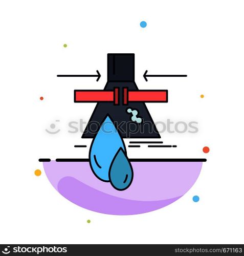 Chemical, Leak, Detection, Factory, pollution Flat Color Icon Vector