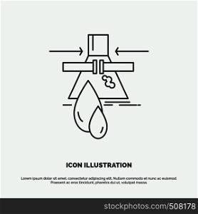 Chemical, Leak, Detection, Factory, pollution Icon. Line vector gray symbol for UI and UX, website or mobile application. Vector EPS10 Abstract Template background