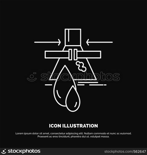 Chemical, Leak, Detection, Factory, pollution Icon. Line vector symbol for UI and UX, website or mobile application. Vector EPS10 Abstract Template background
