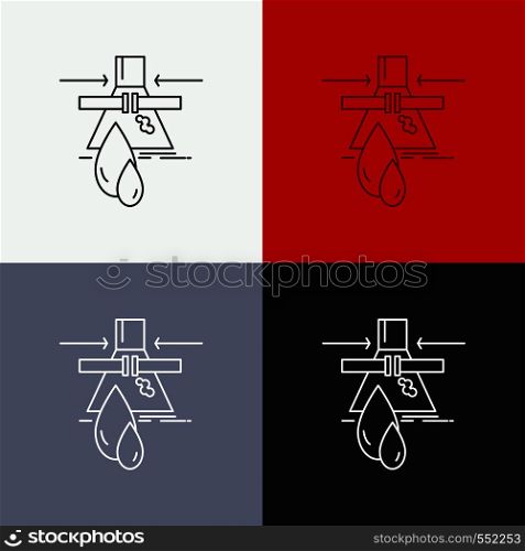 Chemical, Leak, Detection, Factory, pollution Icon Over Various Background. Line style design, designed for web and app. Eps 10 vector illustration. Vector EPS10 Abstract Template background