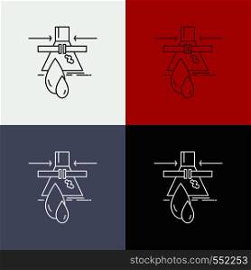 Chemical, Leak, Detection, Factory, pollution Icon Over Various Background. Line style design, designed for web and app. Eps 10 vector illustration. Vector EPS10 Abstract Template background