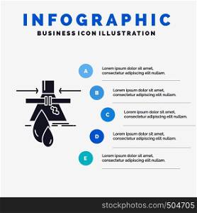 Chemical, Leak, Detection, Factory, pollution Infographics Template for Website and Presentation. GLyph Gray icon with Blue infographic style vector illustration.. Vector EPS10 Abstract Template background