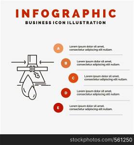 Chemical, Leak, Detection, Factory, pollution Infographics Template for Website and Presentation. Line Gray icon with Orange infographic style vector illustration. Vector EPS10 Abstract Template background