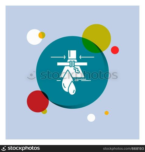 Chemical, Leak, Detection, Factory, pollution White Glyph Icon colorful Circle Background. Vector EPS10 Abstract Template background