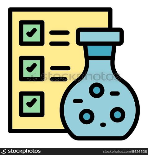 Chemical lesson icon outline vector. Private learn. Exam learning color flat. Chemical lesson icon vector flat