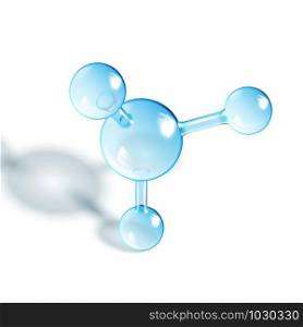 Chemical Methane Molecule Glossy Model Vector. Chemistry Science Gas Molecule. Reflective And Refractive Abstract Molecular Shine Connection Spheres Layout Concept Realistic 3d Illustration. Chemical Methane Molecule Glossy Model Vector