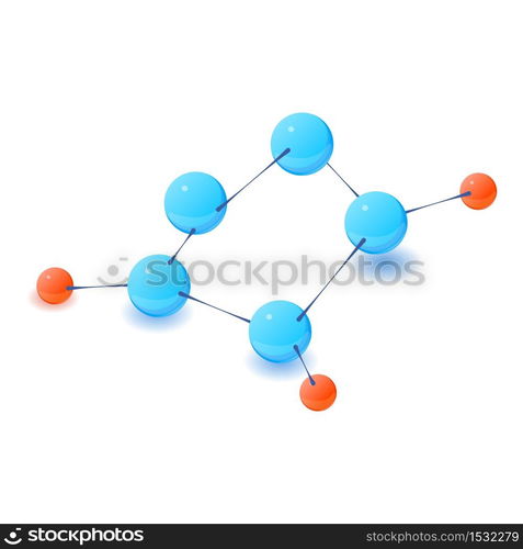 Chemical model icon. Isometric illustration of chemical model vector icon for web. Chemical model icon, isometric style