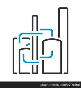 Chemical Plant Icon. Editable Bold Outline With Color Fill Design. Vector Illustration.