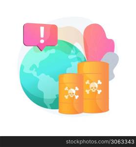 Chemical pollution abstract concept vector illustration. Hazardous waste products, landfill chemical contamination, industrial pollution problem, dangerous and toxic trash abstract metaphor.. Chemical pollution abstract concept vector illustration.