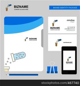 Chemical reaction Business Logo, File Cover Visiting Card and Mobile App Design. Vector Illustration