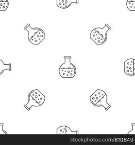 Chemical round flask pattern seamless vector repeat geometric for any web design. Chemical round flask pattern seamless vector