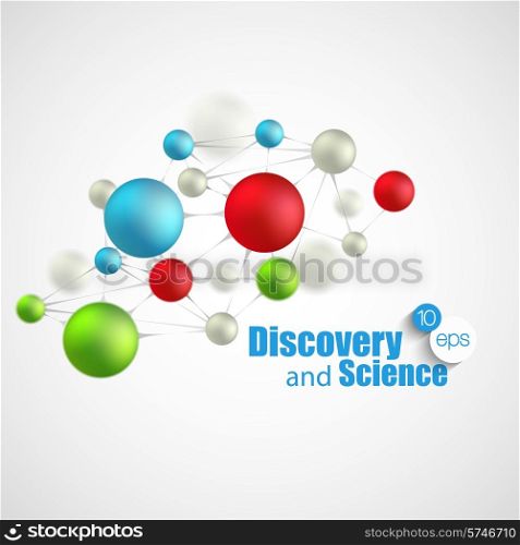 Chemical Science and discovery. Vector illustration. Molecule and flasks. Chemical Science and discovery. Vector illustration. Molecule flasks