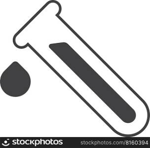 Chemical tube or test tube illustration in minimal style isolated on background