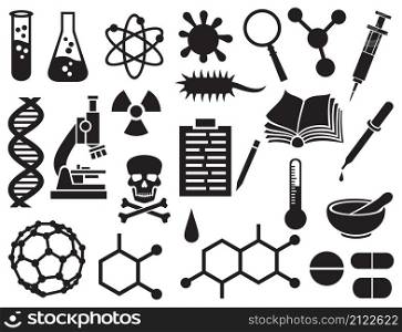 Chemical vector icons set