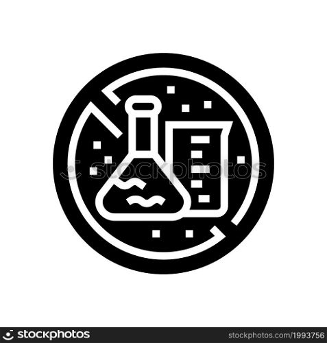 chemicals free cosmetic glyph icon vector. chemicals free cosmetic sign. isolated contour symbol black illustration. chemicals free cosmetic glyph icon vector illustration