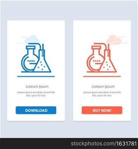 Chemicals, Reaction, Lab, Energy  Blue and Red Download and Buy Now web Widget Card Template