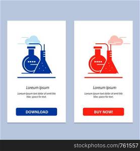 Chemicals, Reaction, Lab, Energy Blue and Red Download and Buy Now web Widget Card Template