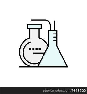 Chemicals, Reaction, Lab, Energy  Flat Color Icon. Vector icon banner Template