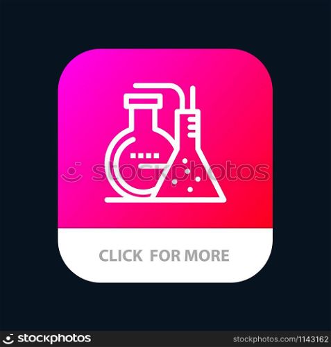 Chemicals, Reaction, Lab, Energy Mobile App Button. Android and IOS Line Version