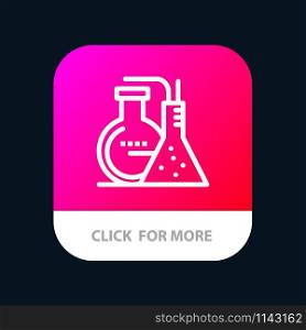 Chemicals, Reaction, Lab, Energy Mobile App Button. Android and IOS Line Version