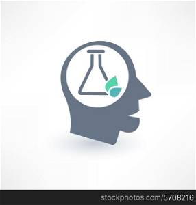 Chemist icon. The concept of scientific workers. Logo design.