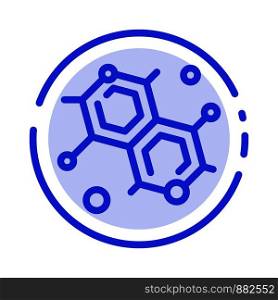 Chemist, Molecular, Science Blue Dotted Line Line Icon