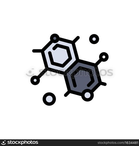 Chemist, Molecular, Science  Flat Color Icon. Vector icon banner Template