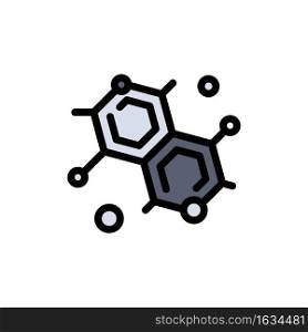 Chemist, Molecular, Science  Flat Color Icon. Vector icon banner Template