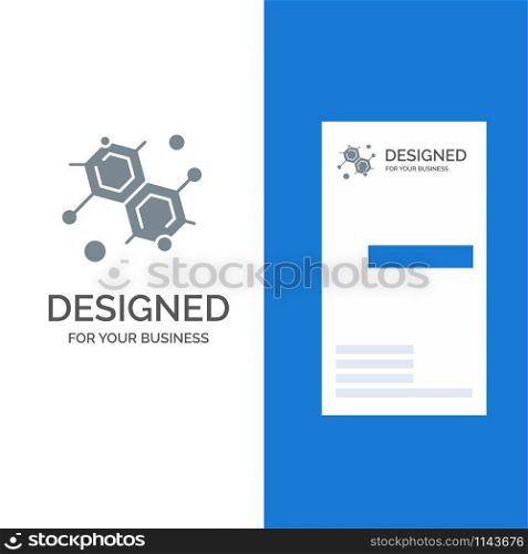 Chemist, Molecular, Science Grey Logo Design and Business Card Template