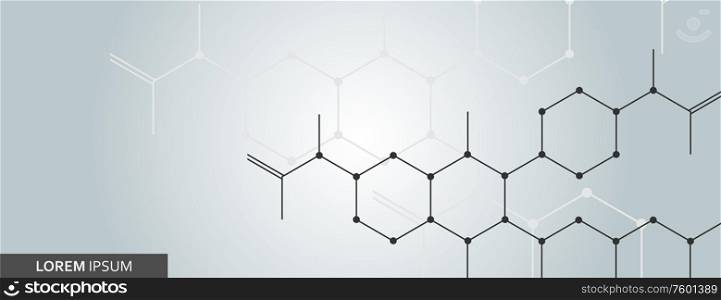 Chemistry abstract background with hexagonal molecular structure.. Chemistry abstract background with hexagonal molecular structure
