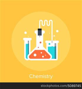 chemistry. Abstract vector illustration of chemistry flat design concept.